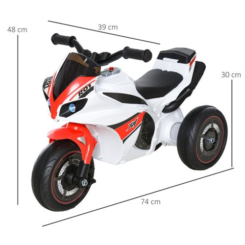 Moto-trotteur Blanche Pour Enfants 18-36 Mois Avec Musique Et Lumière