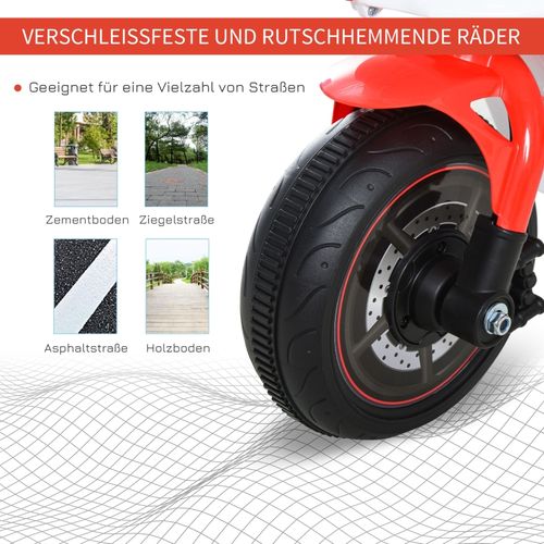 Moto-trotteur Blanche Pour Enfants 18-36 Mois Avec Musique Et Lumière