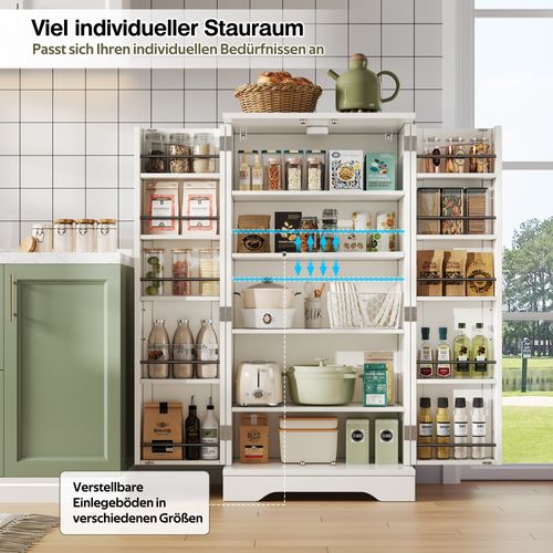 Buffet Blance 120×60×40 cm Avec LED Sensorielle Et étagères Modulables