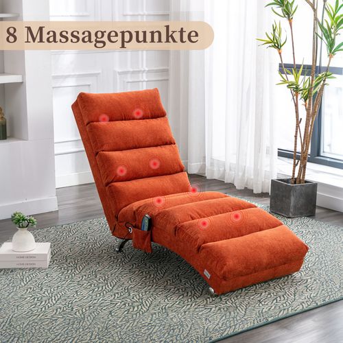 Méridienne Avec Massage, Soutien Corporel Complet Et Vibration Douce, Orange