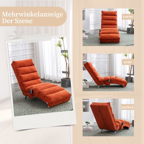 Méridienne Avec Massage, Soutien Corporel Complet Et Vibration Douce, Orange
