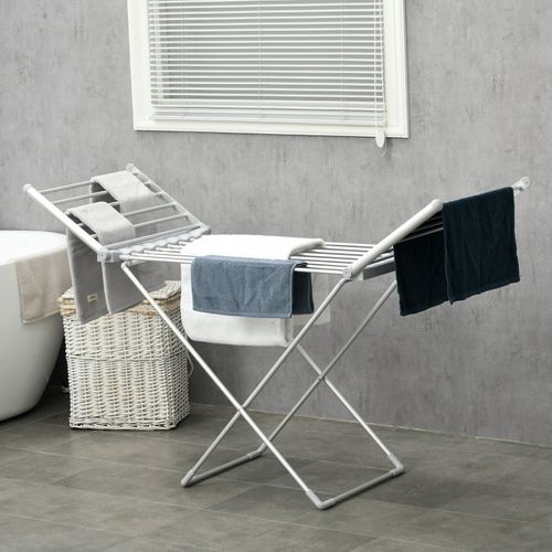 étendoir à Linge Pliable Avec Chauffage, 45-55 ℃, Grand Espace De Séchage, 144×53×96 Cm