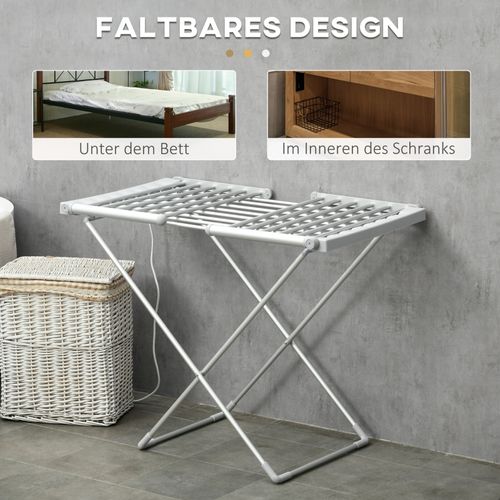 étendoir à Linge Pliable Avec Chauffage, 45-55 ℃, Grand Espace De Séchage, 144×53×96 Cm