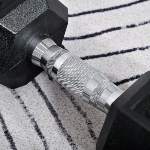 Set De 2 Haltères Hexagonaux 8 Kg En Fonte Gainée, Poignées Moletées Pour Entraînement Intensif