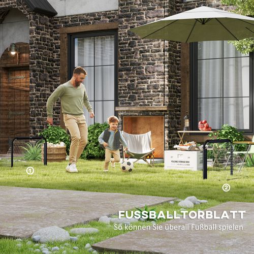 Lot De 2 Cages De Football Pliables Avec Cadre En Métal Pour Jardin Et Loisirs Extérieurs