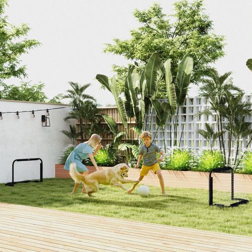 Lot De 2 Cages De Football Pliables Avec Cadre En Métal Pour Jardin Et Loisirs Extérieurs