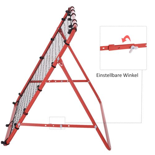 Rebondisseur De Football Pliable 96x80x96 cm, Filet Ajustable Rouge-noir Pour Entraînement