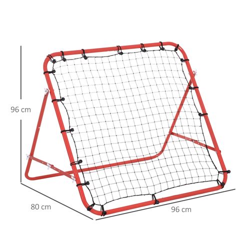 Rebondisseur De Football Pliable 96x80x96 cm, Filet Ajustable Rouge-noir Pour Entraînement