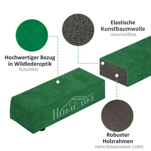 Poutre D’équilibre Pliable En Bois Vert Avec Revêtement Antidérapant Pour Gymnastique