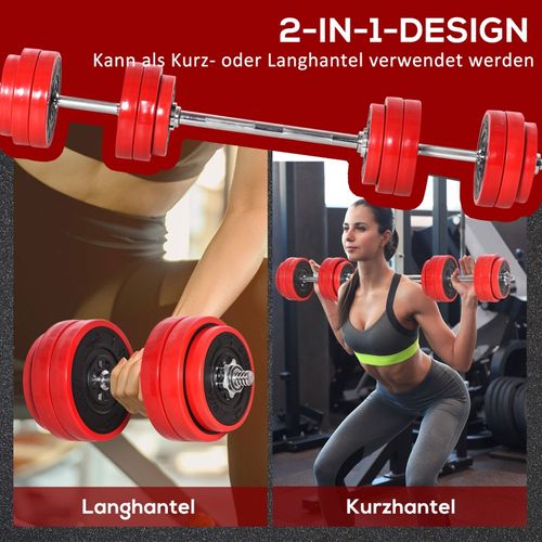 Haltères Et Barre Ajustables 20/30 Kg 2-en-1 Pour Musculation à Domicile