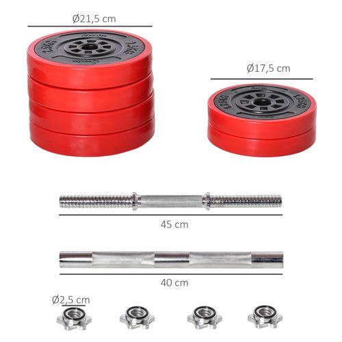 Haltères Et Barre Ajustables 20/30 Kg 2-en-1 Pour Musculation à Domicile