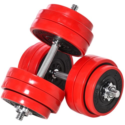 Haltères Et Barre Ajustables 20/30 Kg 2-en-1 Pour Musculation à Domicile
