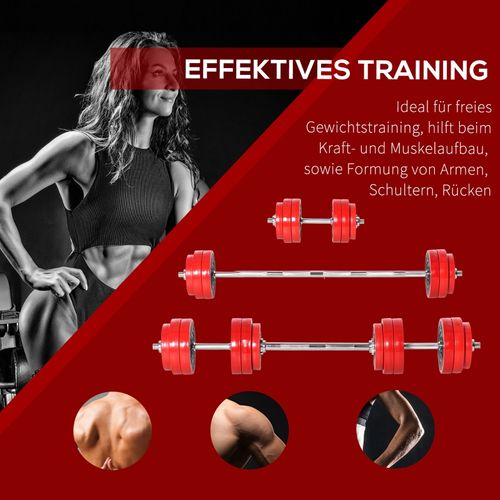 Haltères Et Barre Ajustables 20/30 Kg 2-en-1 Pour Musculation à Domicile