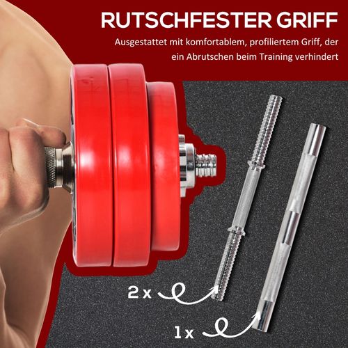 Haltères Et Barre Ajustables 20/30 Kg 2-en-1 Pour Musculation à Domicile