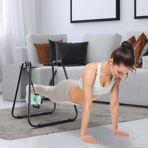 Station De Dips Stable Avec Poignées Rembourrées Et Cadre En Acier Pour Musculation Complète