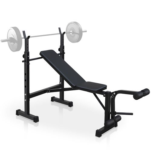 Banc De Musculation Olympique Pliable Avec Rack à Squat, Support Barre Et Coussin Rembourré
