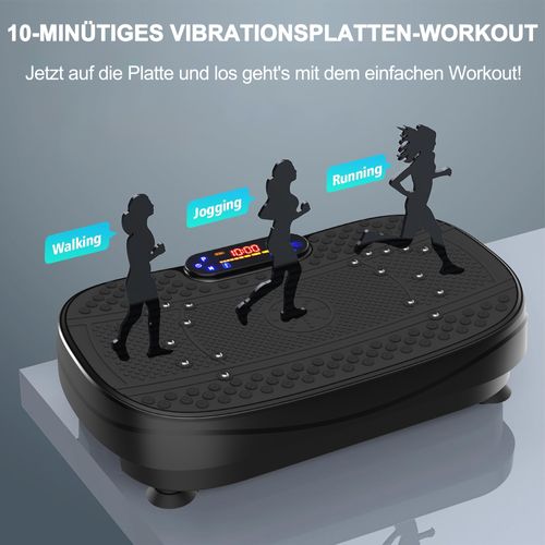 Plate Vibrante Avec Bandes élastiques, Contrôle Vitesse, Entraînement Complet à Domicile, Noir