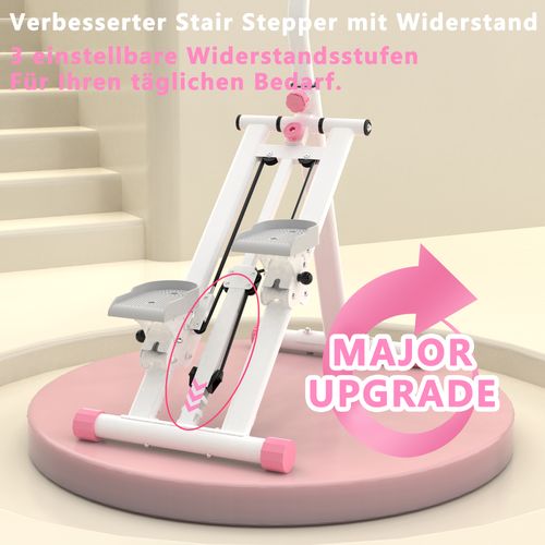 Stepper D’escalier Réglable Avec Résistance Pour Entraînement Complet à Domicile, Rose