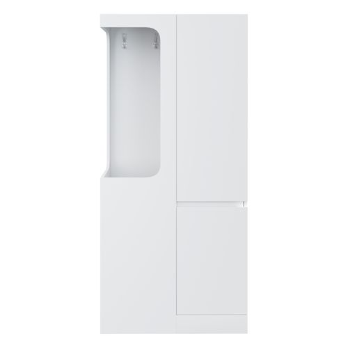 Armoire 70x40x170 Cm Avec Tiroirs Et Penderie Ouverte, Design à Une Porte, Blanc