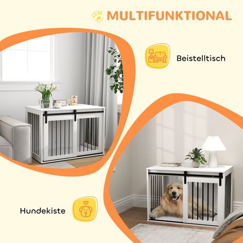 Caisse Pour Grand Chien Avec Porte Coulissante, Ventilation Et Design Moderne 98x58x61cm