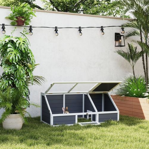 Enclos Extérieur Pour Tortues Avec Maison Et Accès Facile, Design Ouvert, 120x55x50cm