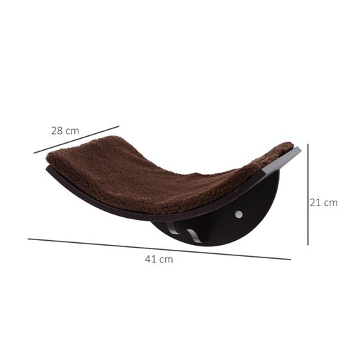 étagère Murale Pour Chat Avec Hamac En Peluche Confortable Et Design Incurvé, 41x28x21 Cm