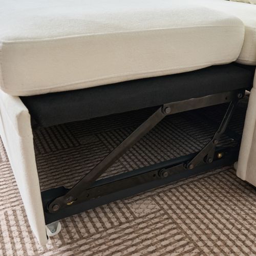 Canapé D’angle U Convertible Avec Coffre Et Tissu Chenille Beige, Grand Et Confortable