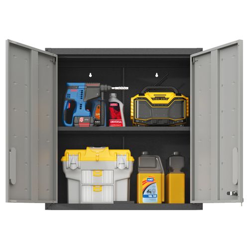 Armoire Murale Métallique Verrouillable Avec étagère Réglable Pour Garage Atelier Et Bureau 77 Cm