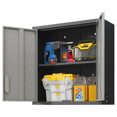 Armoire Murale Métallique Verrouillable Avec étagère Réglable Pour Garage Atelier Et Bureau 77 Cm