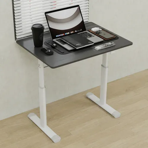 Bureau Réglable Pour Enfants Et Adultes – Hauteur Manuelle Ajustable, Design Compact 60x80 Cm, Gris