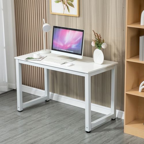 Bureau Blanc Moderne Polyvalent – Table De Travail, Réunion Et Ordinateur 120x60x74 Cm