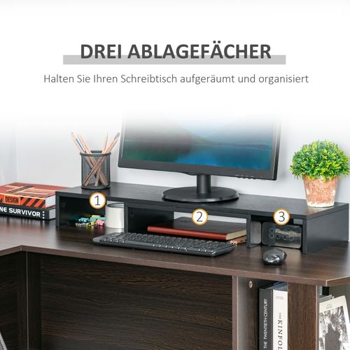 Support écran Réglable Pour Bureau, Double Moniteur, Longueur Ajustable, Noir