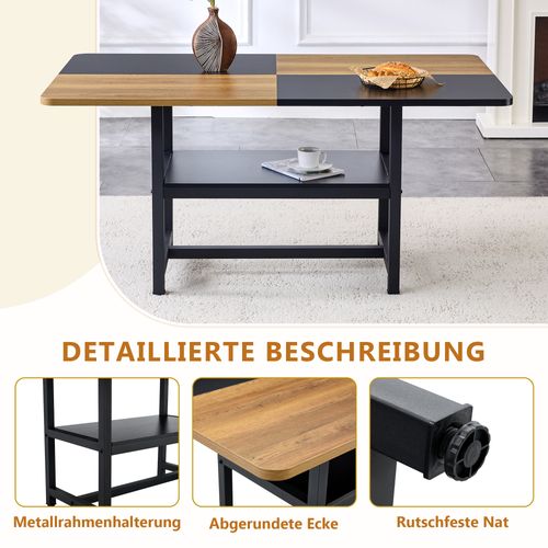 Ensemble Table Rectangulaire 160 Cm Avec étagère Et 4 Chaises En Simili Noir