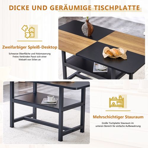 Ensemble Table Rectangulaire 160 Cm Avec étagère Et 4 Chaises En Simili Blanc