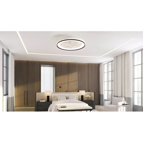 Ventilateur De Plafond Plat 19" Silencieux Avec Télécommande, éclairage Rgb Et LED Dimmable