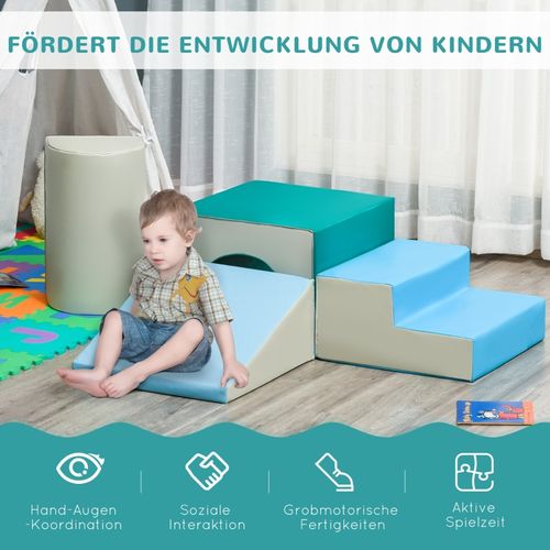 Set De 4 Blocs En Mousse Modulables Pour Enfants 1-3 Ans, Parcours Moteur Doux Et Lavable