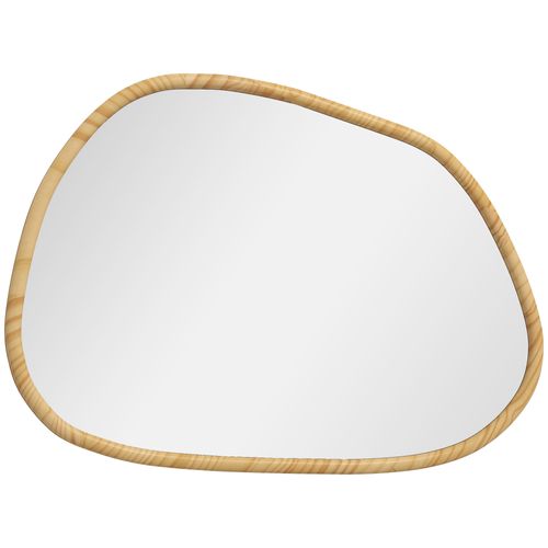 Miroir Mural Asymétrique 80x60 Cm Avec Cadre Bois Pour Salle De Bain Et Salon