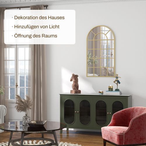 Miroir Mural Pour Couloir 110 X 62 Cm Avec Cadre Métal Doré Pour Salon Et Chambre