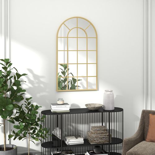 Miroir Mural Pour Couloir 110 X 62 Cm Avec Cadre Métal Doré Pour Salon Et Chambre