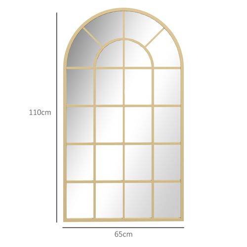 Miroir Mural Pour Couloir 110 X 62 Cm Avec Cadre Métal Doré Pour Salon Et Chambre