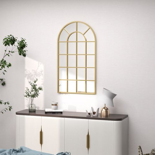 Miroir Mural Pour Couloir 110 X 62 Cm Avec Cadre Métal Doré Pour Salon Et Chambre