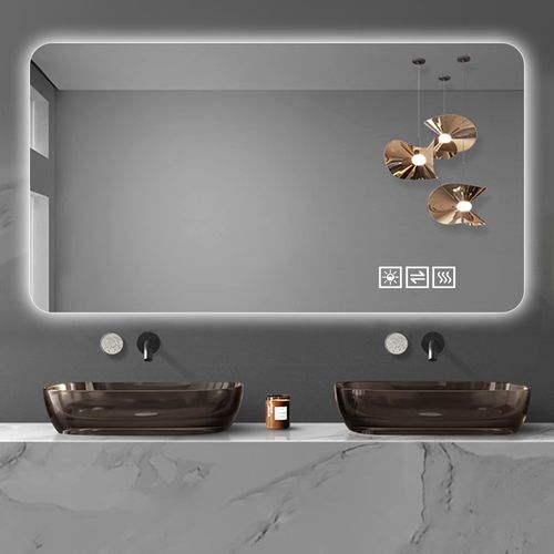Miroir LED Mural 60x120 cm Anti-buée Avec éclairage Réglable Et Touche Tactile