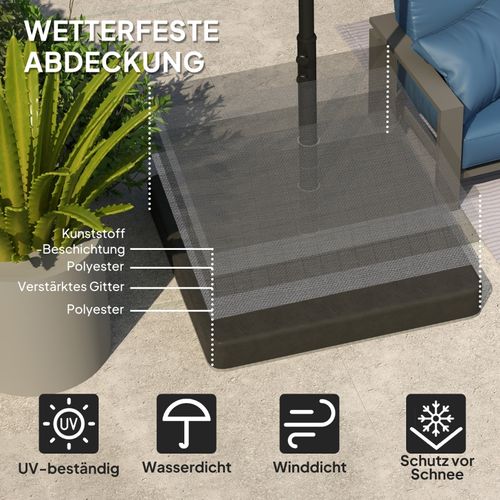 Poids De Base Pour Parasol, Remplissable Avec Sable, Plastique Résistant Et étanche 89x89x10,5 cm