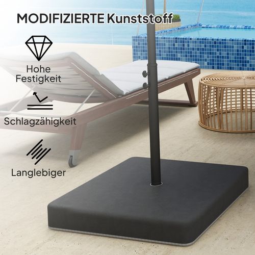 Poids De Base Pour Parasol, Remplissable Avec Sable, Plastique Résistant Et étanche 89x89x10,5 cm