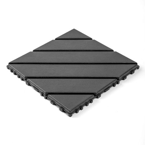 Dalles De Terrasse En Plastique Emboîtables 44 Pièces 30x30 cm, étanches Et Résistantes, Gris Foncé
