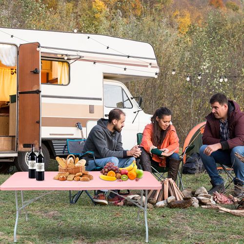 Table Pliante Portable 180 cm Résistante Avec Poignée, Multi-usage Pour Intérieur Et Extérieur