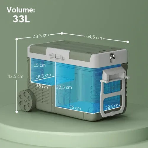 Glacière électrique 33 l Double Zone Portable Avec Compresseur Et Affichage LED