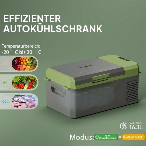 Glacière Électrique 16,3 l Portable Avec Compresseur Et Double Alimentation 12/220 v