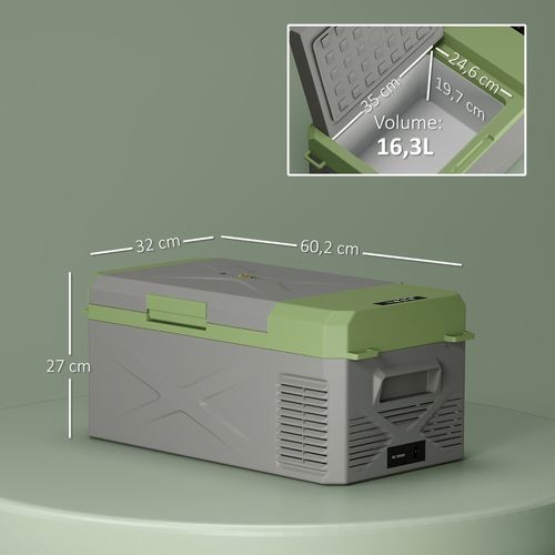 Glacière Électrique 16,3 l Portable Avec Compresseur Et Double Alimentation 12/220 v