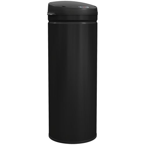 Poubelle Automatique 50 L En Inox Noir Avec Capteur Sans Contact Et Fermeture Soft-close